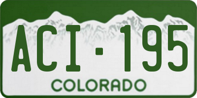 CO license plate ACI195
