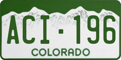 CO license plate ACI196