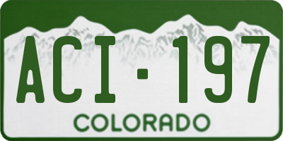 CO license plate ACI197