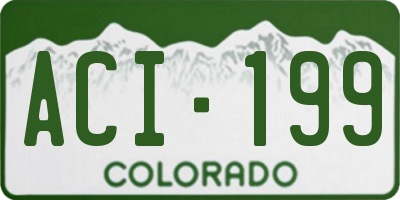 CO license plate ACI199