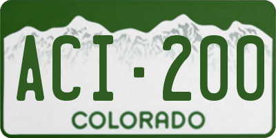 CO license plate ACI200