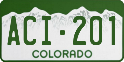 CO license plate ACI201