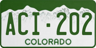 CO license plate ACI202