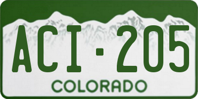 CO license plate ACI205