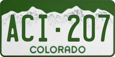 CO license plate ACI207