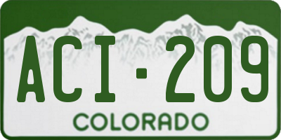 CO license plate ACI209