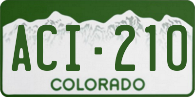 CO license plate ACI210