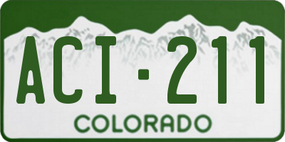 CO license plate ACI211