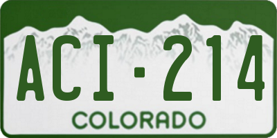 CO license plate ACI214