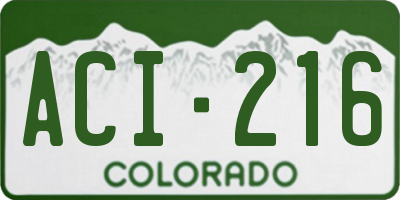 CO license plate ACI216