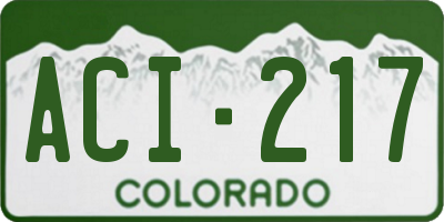 CO license plate ACI217