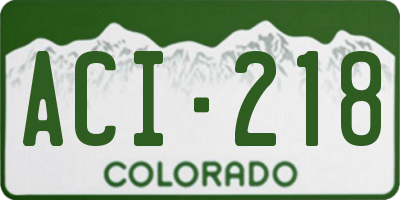 CO license plate ACI218
