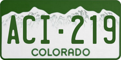 CO license plate ACI219