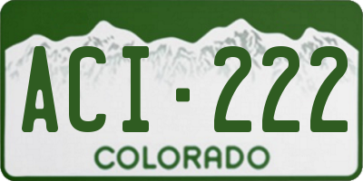 CO license plate ACI222