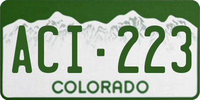 CO license plate ACI223