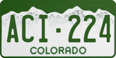 CO license plate ACI224
