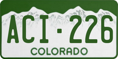 CO license plate ACI226
