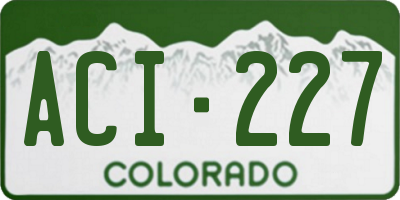 CO license plate ACI227