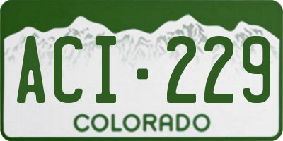 CO license plate ACI229