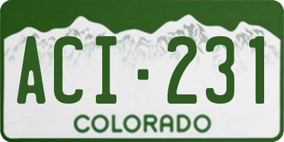 CO license plate ACI231