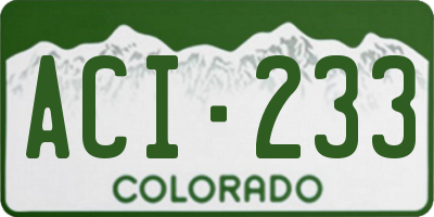 CO license plate ACI233