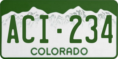 CO license plate ACI234