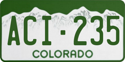 CO license plate ACI235