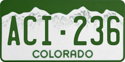 CO license plate ACI236