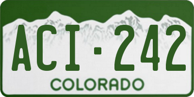 CO license plate ACI242