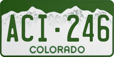 CO license plate ACI246