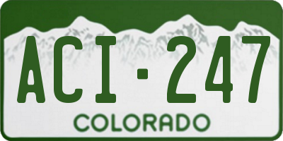 CO license plate ACI247