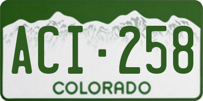CO license plate ACI258
