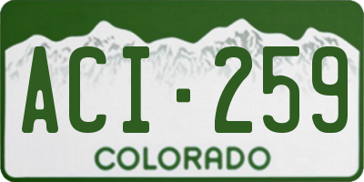 CO license plate ACI259