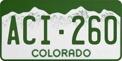 CO license plate ACI260