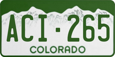 CO license plate ACI265
