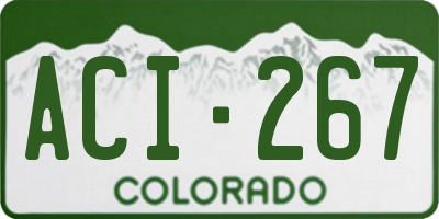 CO license plate ACI267