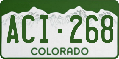 CO license plate ACI268