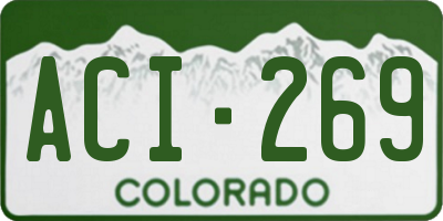 CO license plate ACI269