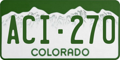 CO license plate ACI270