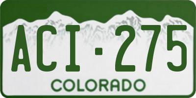 CO license plate ACI275
