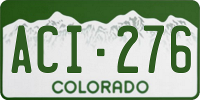 CO license plate ACI276