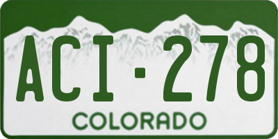 CO license plate ACI278