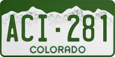 CO license plate ACI281