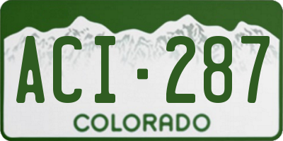 CO license plate ACI287