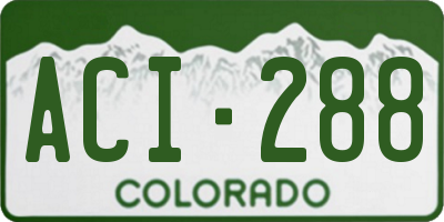 CO license plate ACI288
