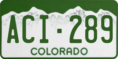 CO license plate ACI289