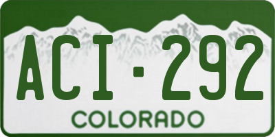 CO license plate ACI292