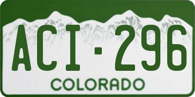 CO license plate ACI296