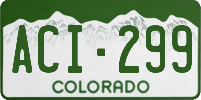 CO license plate ACI299