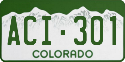 CO license plate ACI301